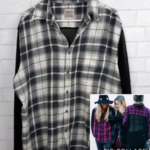 LF Furst of a Kind Plaid Mesh Top